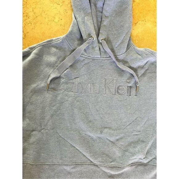 Calvin Klein Performance Heathered Light Blue Hooded Sweatshirt Hoodie Womens M - Picture 6 of 6